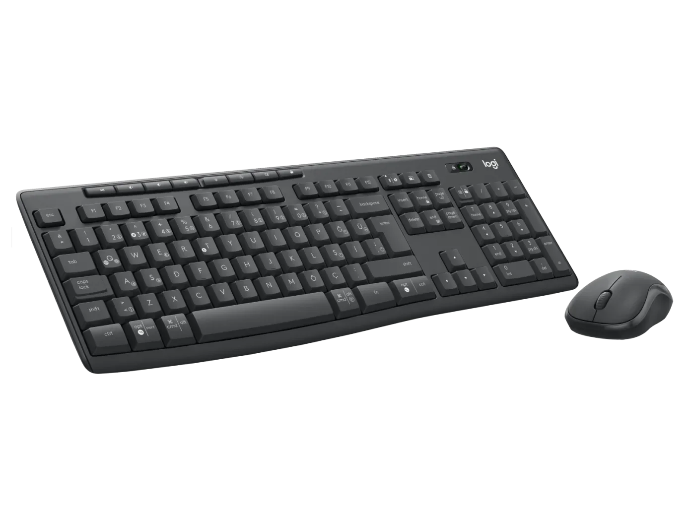 Logitech MK370 kablosuz klavye ve mouse seti, siyah renk, Q Türkçe tuş dizilimi