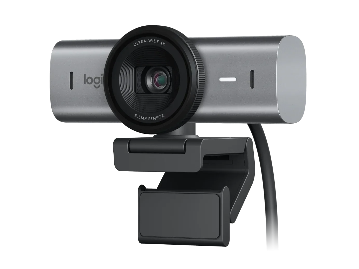 Gri renkli logitech mx brio 705 for business webcam, ultra geniş lensli masaüstü kamera