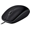 logitech m90 siyah kablolu mouse önden görünüm