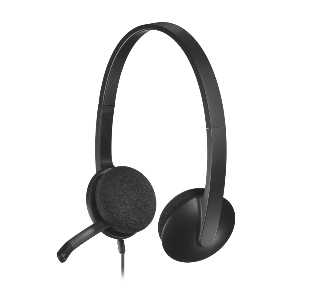 Logitech H340 mikrofonlu kulaklık, siyah renk, kafa bantlı tasarım
