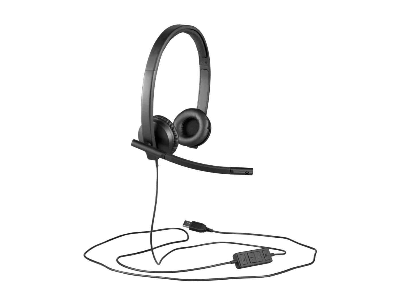logitech h570e uc stereo usb kulaklık ve mikrofon, kablolu, siyah