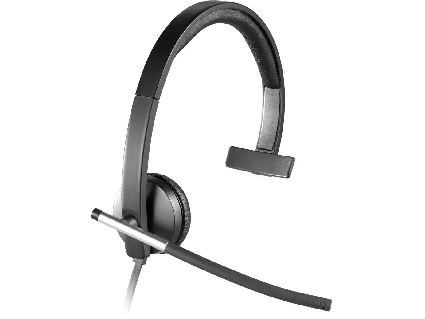 Logitech H650e Mono tek kulaklı mikrofonlu profesyonel ofis kulaklığı yan görünüm
