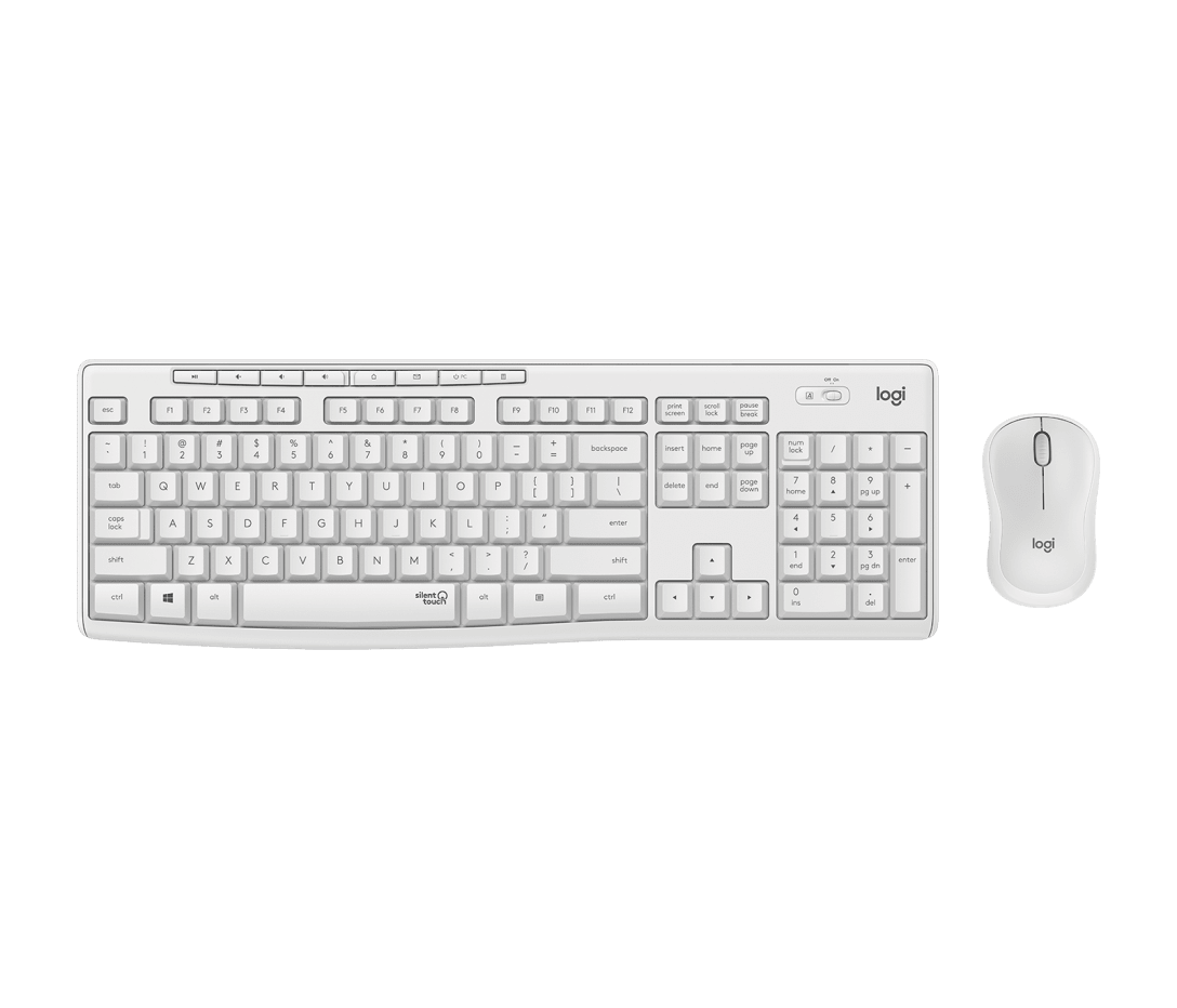 Logitech MK295 Silent Kablosuz Klavye ve Mouse Seti Beyaz – 920-010089