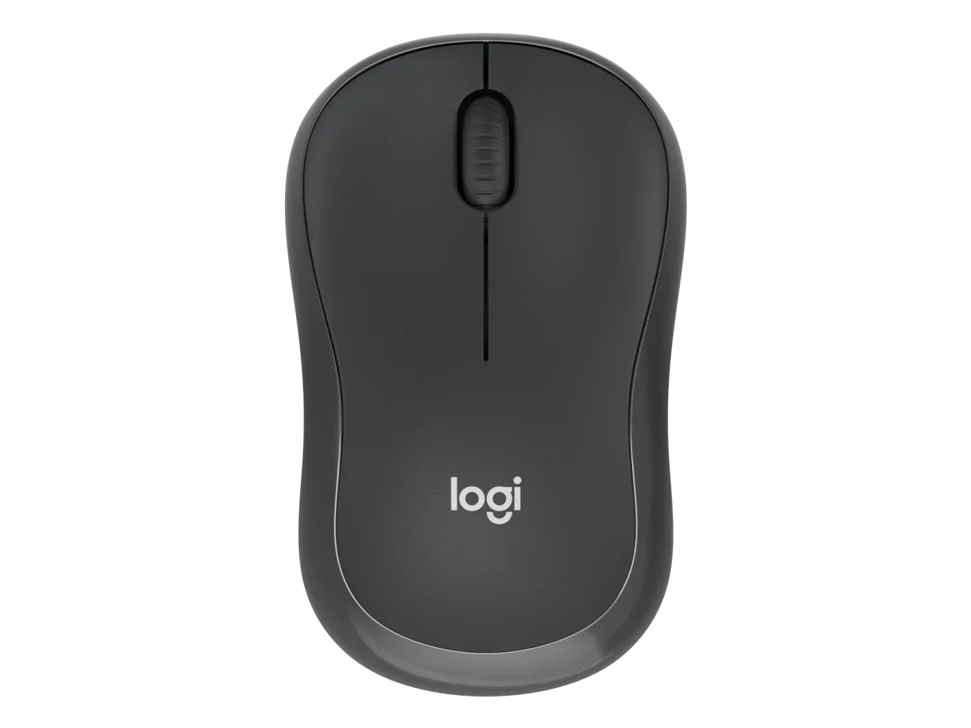 Logitech M240 kablosuz mouse, siyah renk, üstten görünüm
