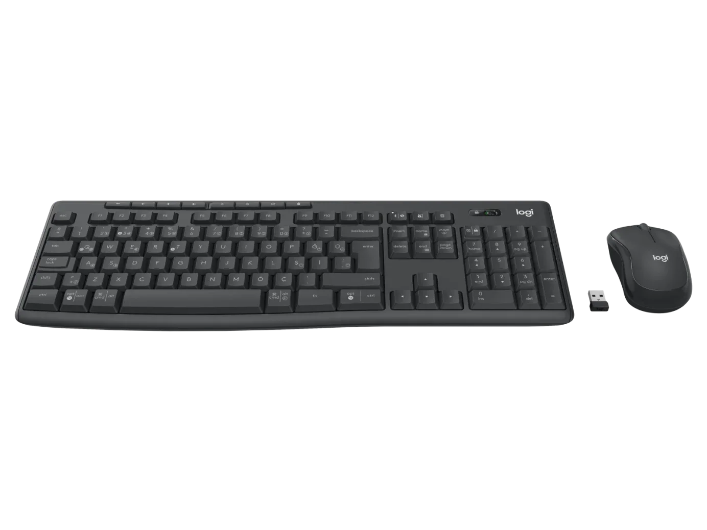 Logitech MK370 Türkçe kablosuz klavye ve mouse seti, USB alıcılı, siyah renk