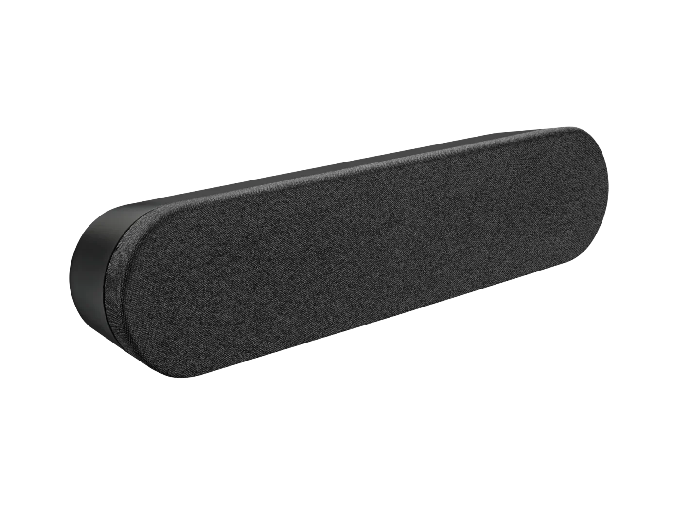 logitech rally plus siyah modern konferans hoparlörü yandan görünüm